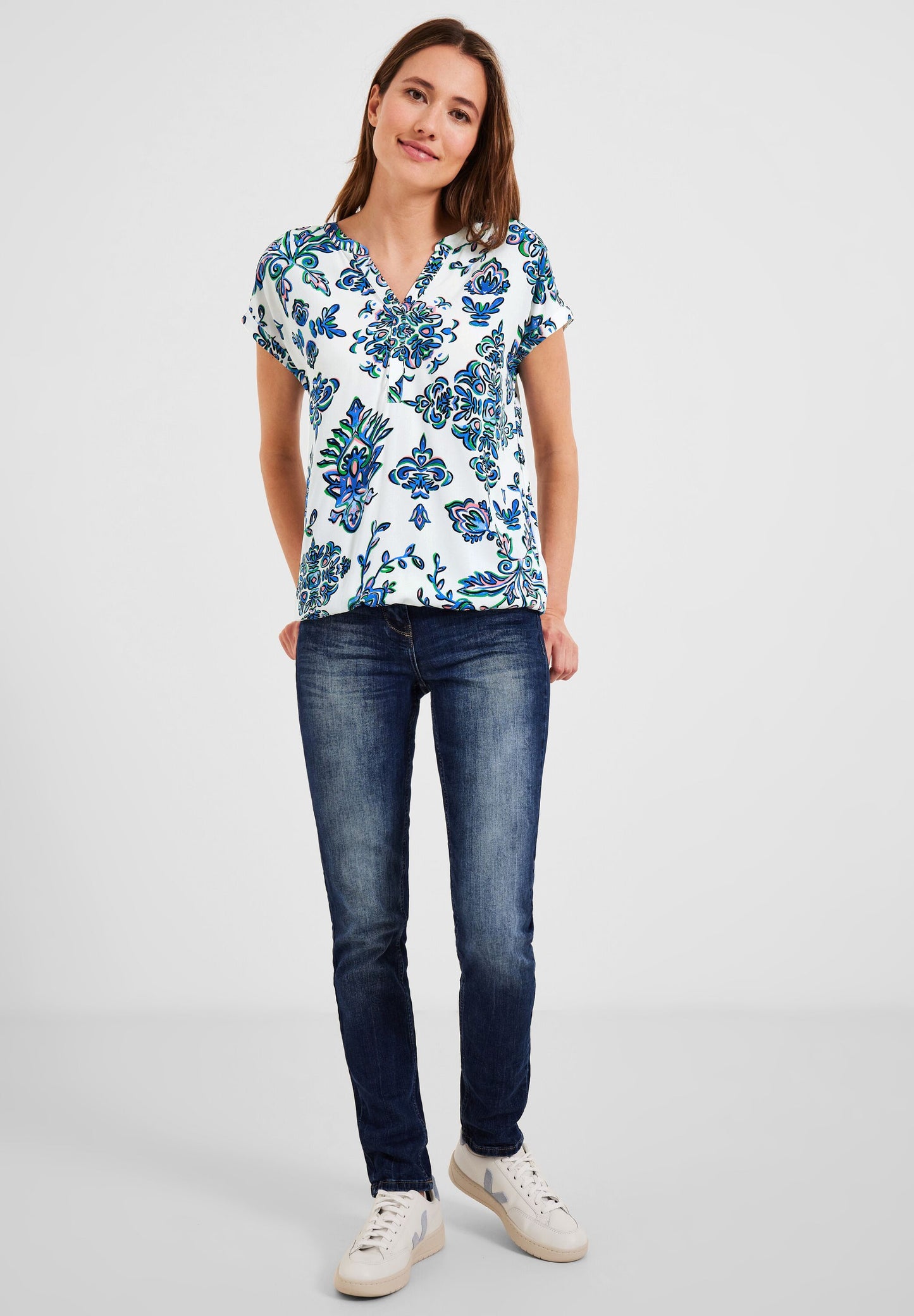 Ornament Print Bluse