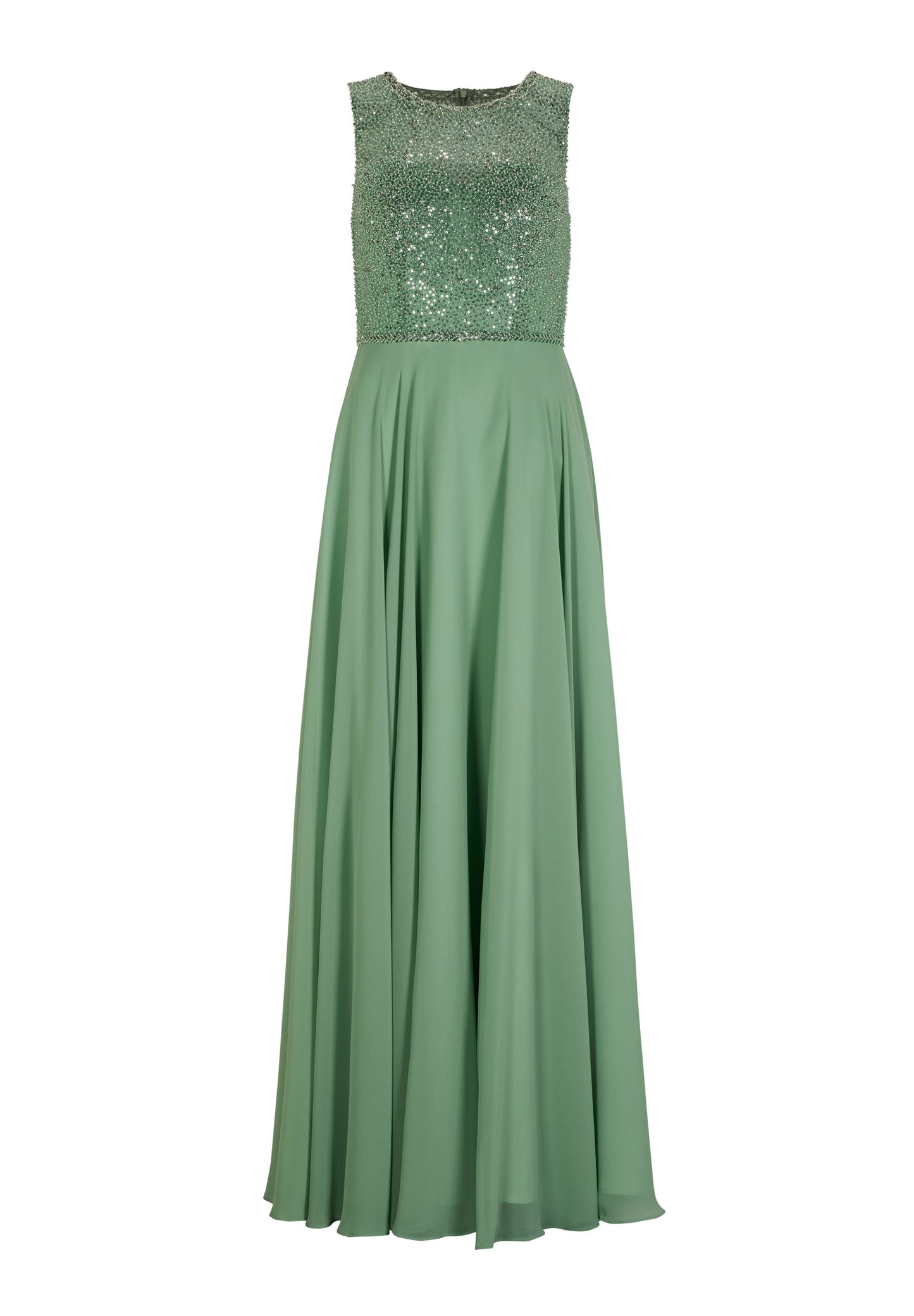 Abendkleid aus Material-Mix