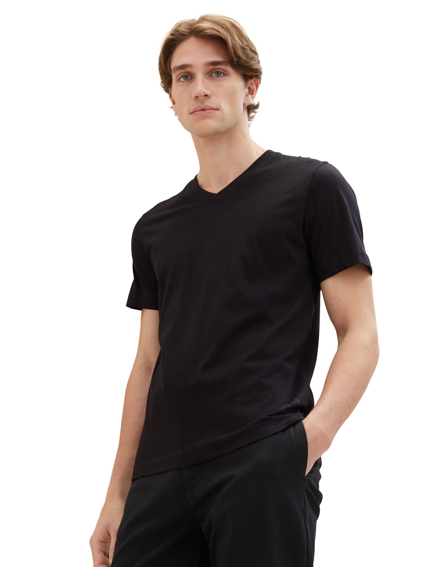 T-Shirt mit V-Ausschnitt im Doppelpack