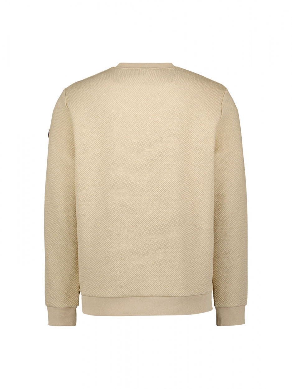 Sweater Crewneck Double Layer Jacquard Stretch