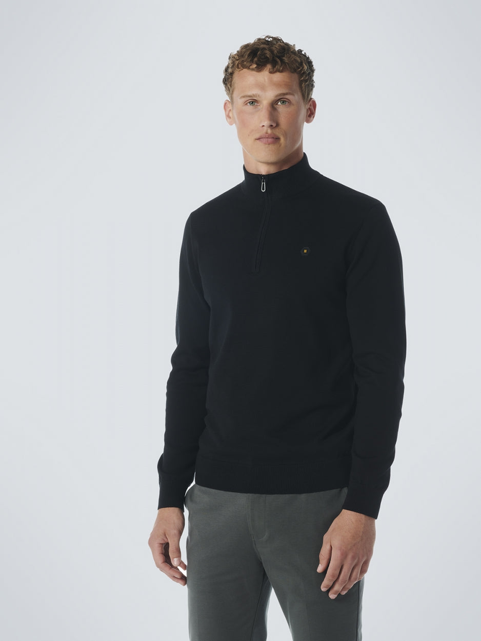 Pullover Half Zip 2 Coloured Melange