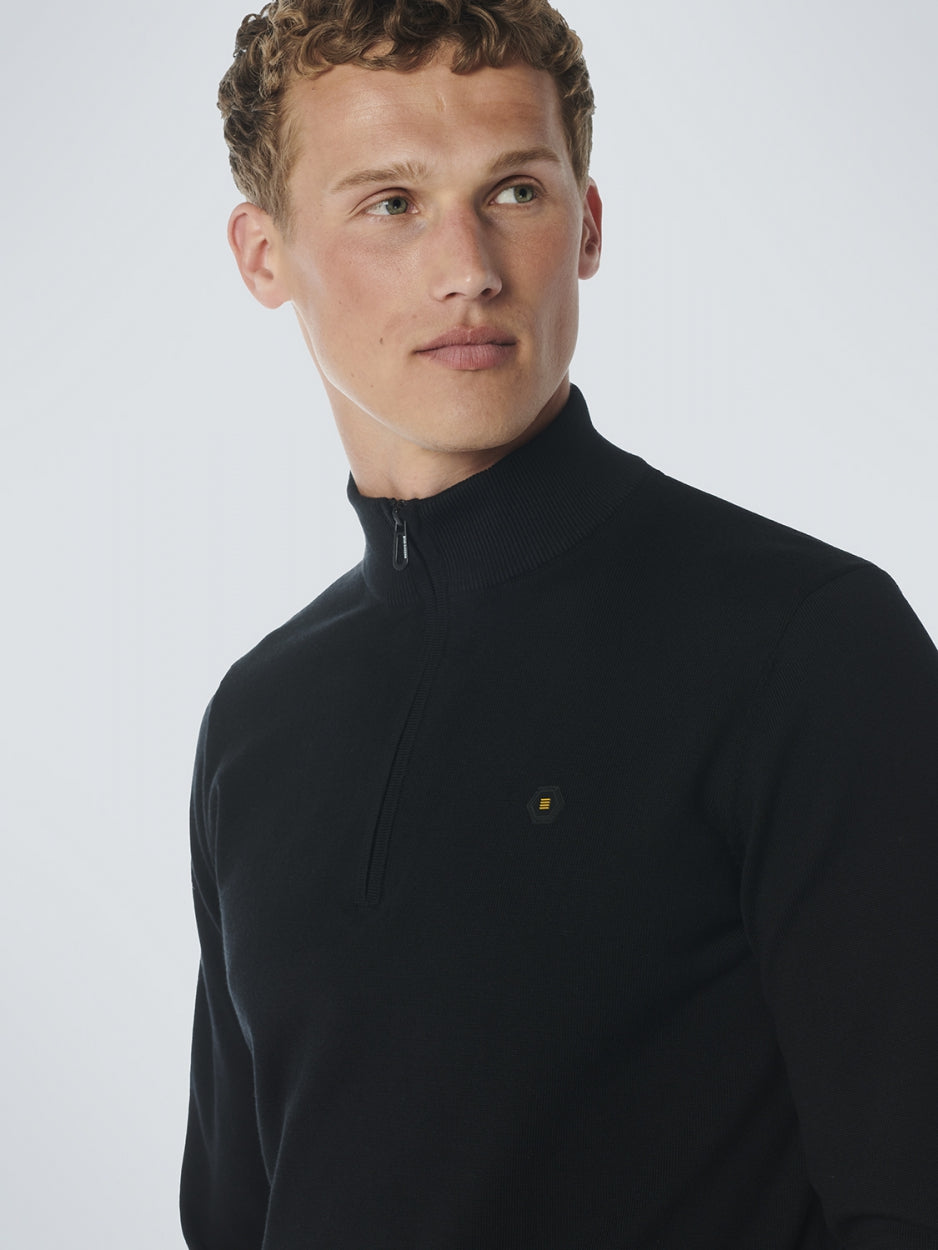 Pullover Half Zip 2 Coloured Melange