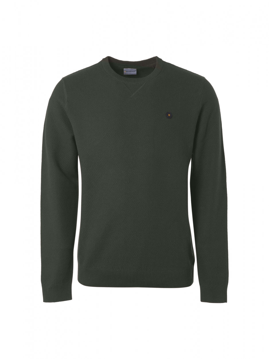 Pullover Crewneck Solid Jacquard