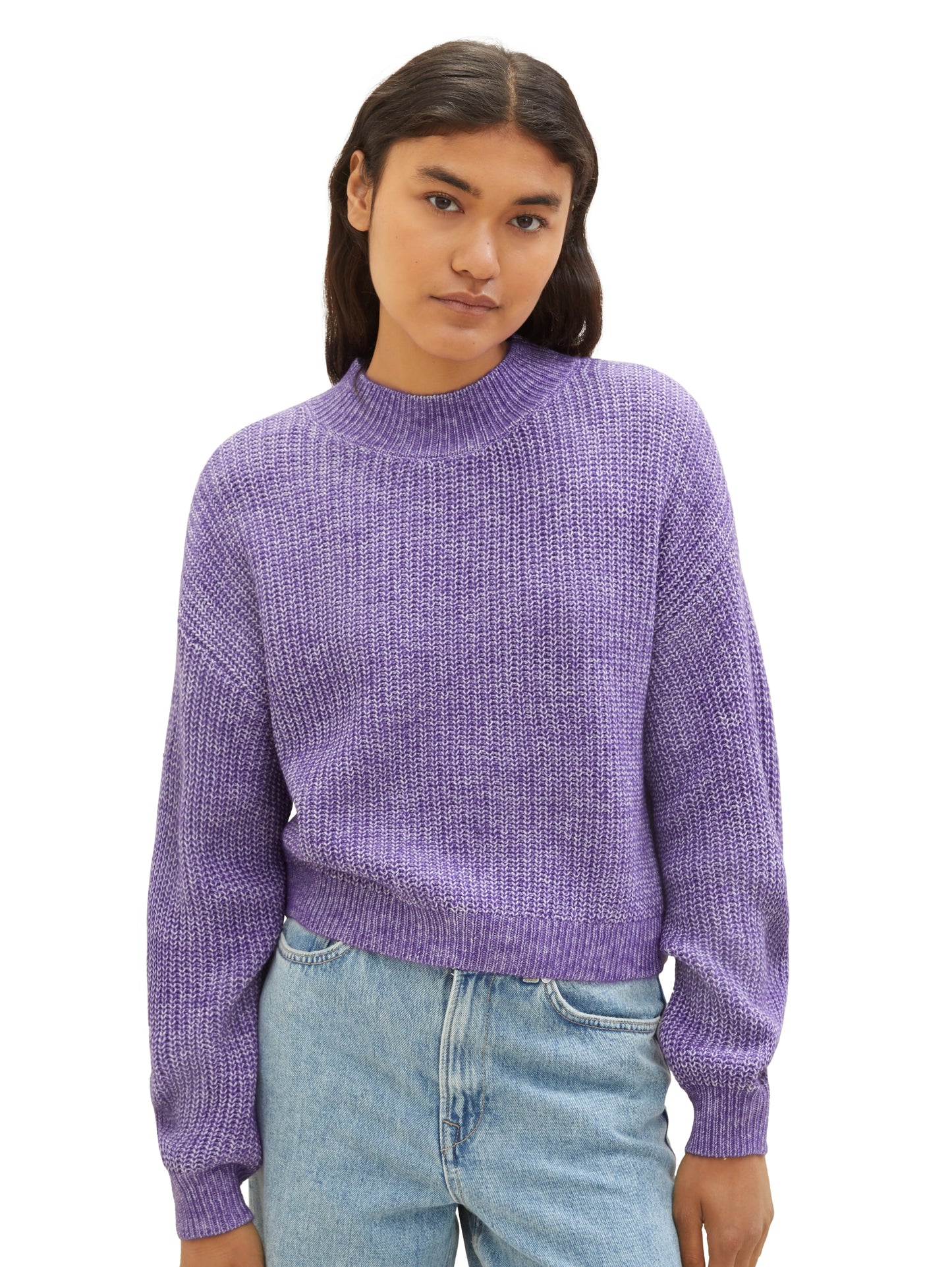 Mehrfarbiger Strickpullover mit recyceltem Polyester
