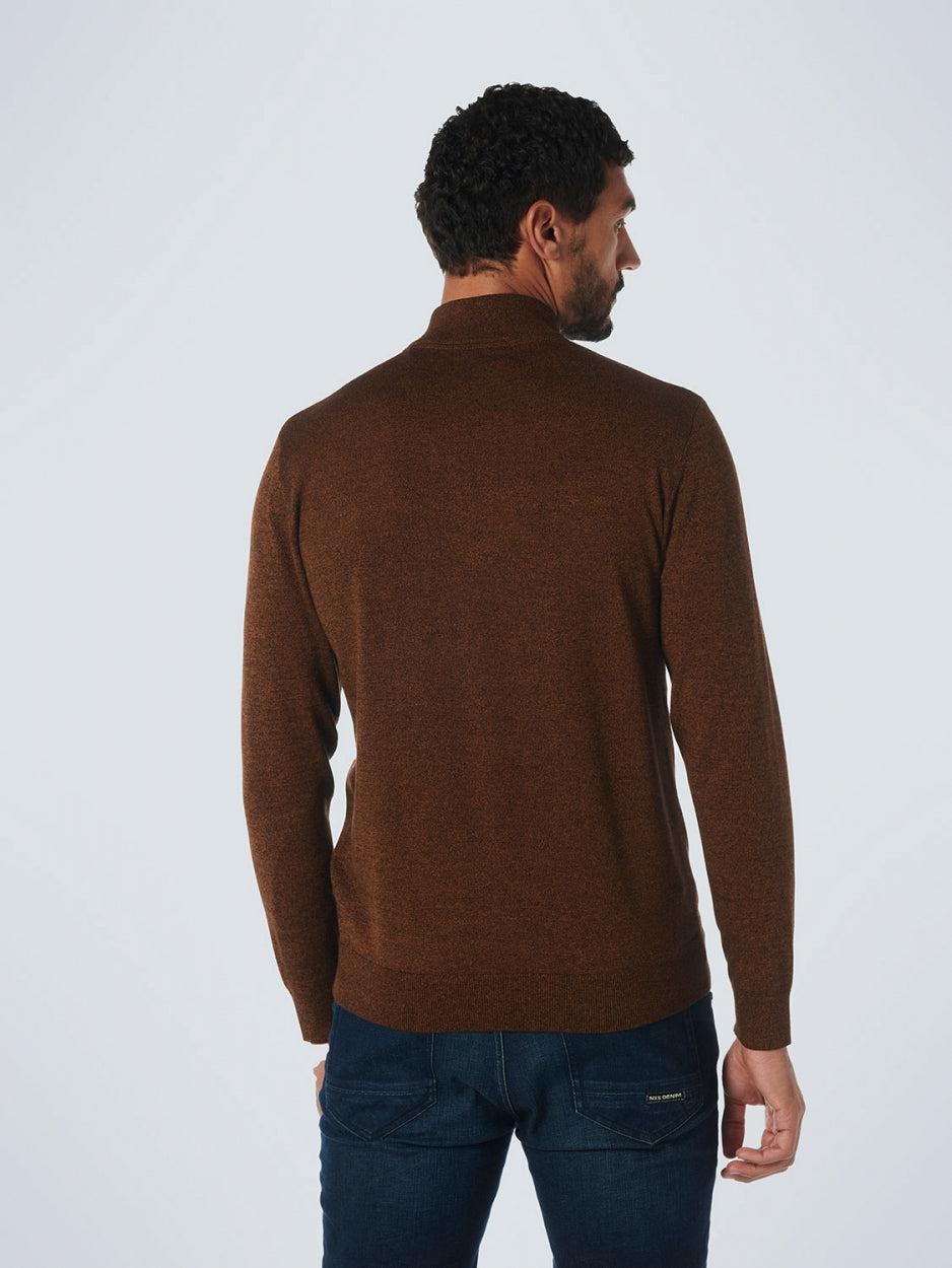 Pullover Half Zip 2 Coloured Melange