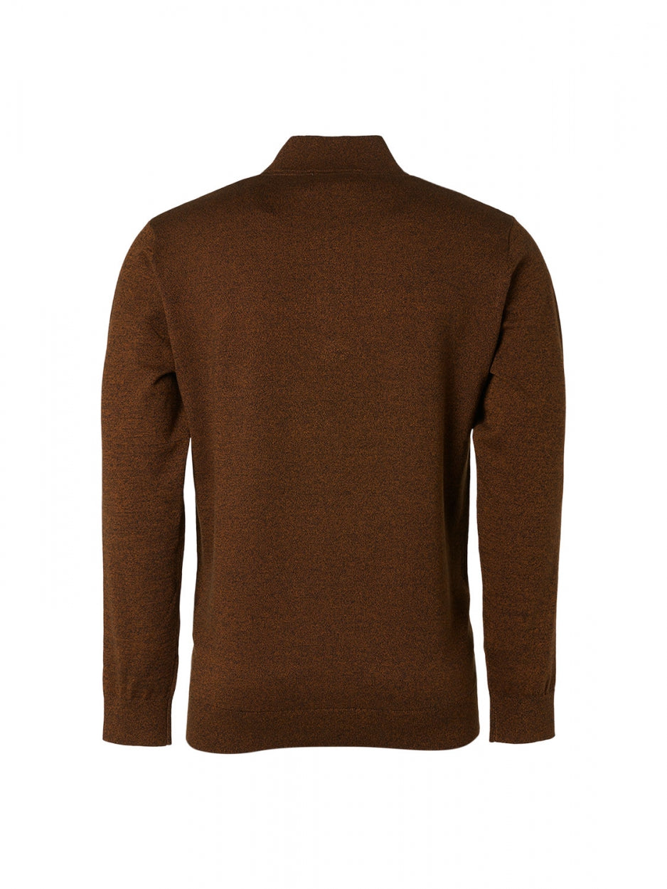 Pullover Half Zip 2 Coloured Melange