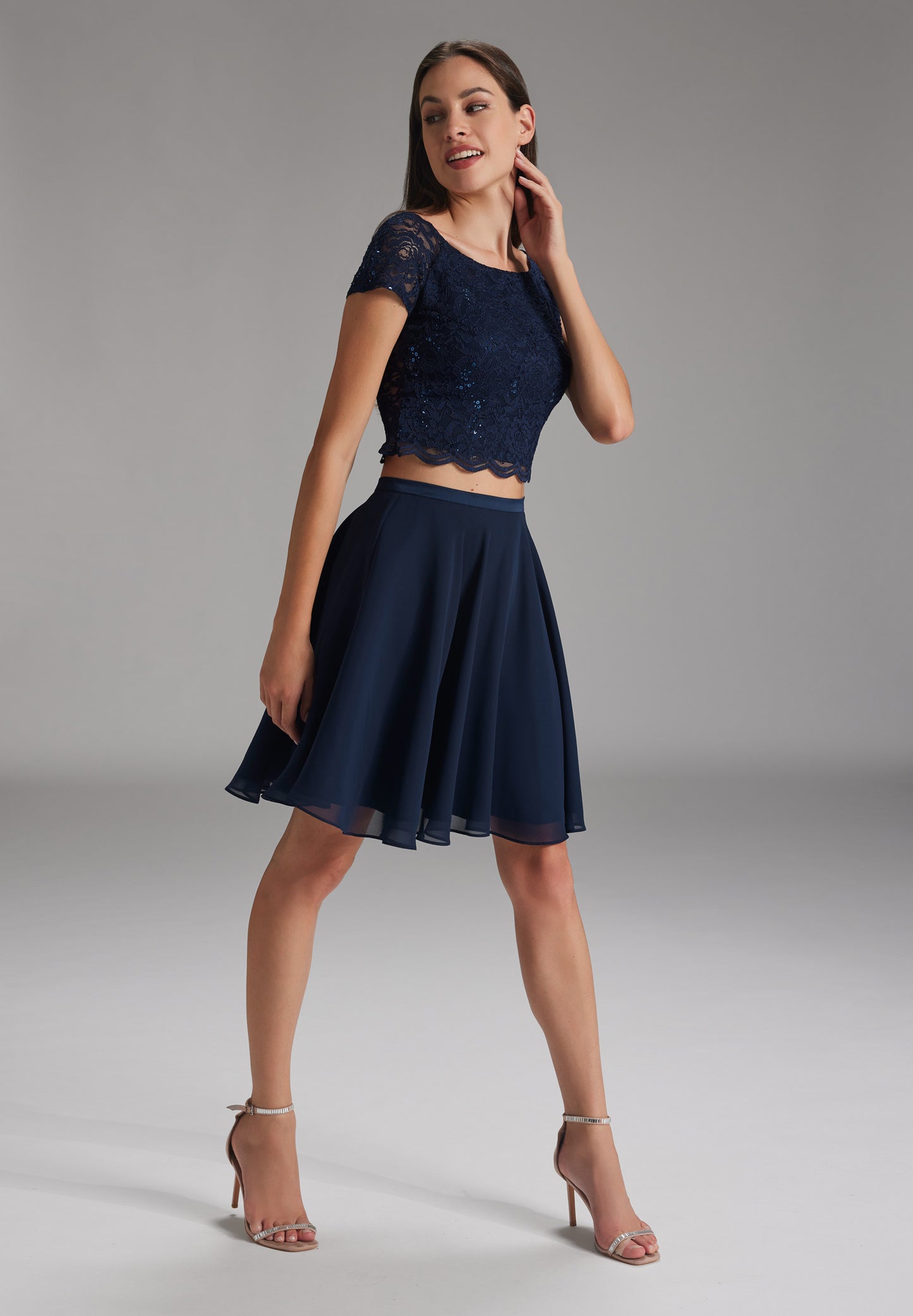 Cropped Top aus Spitze