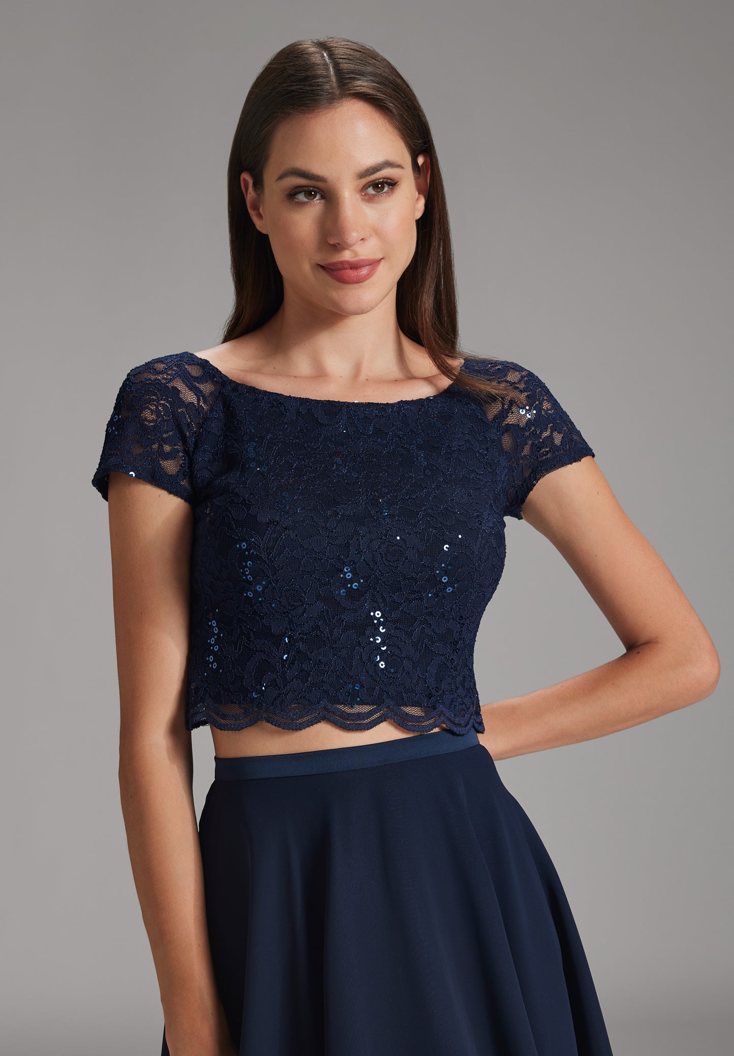 Cropped Top aus Spitze