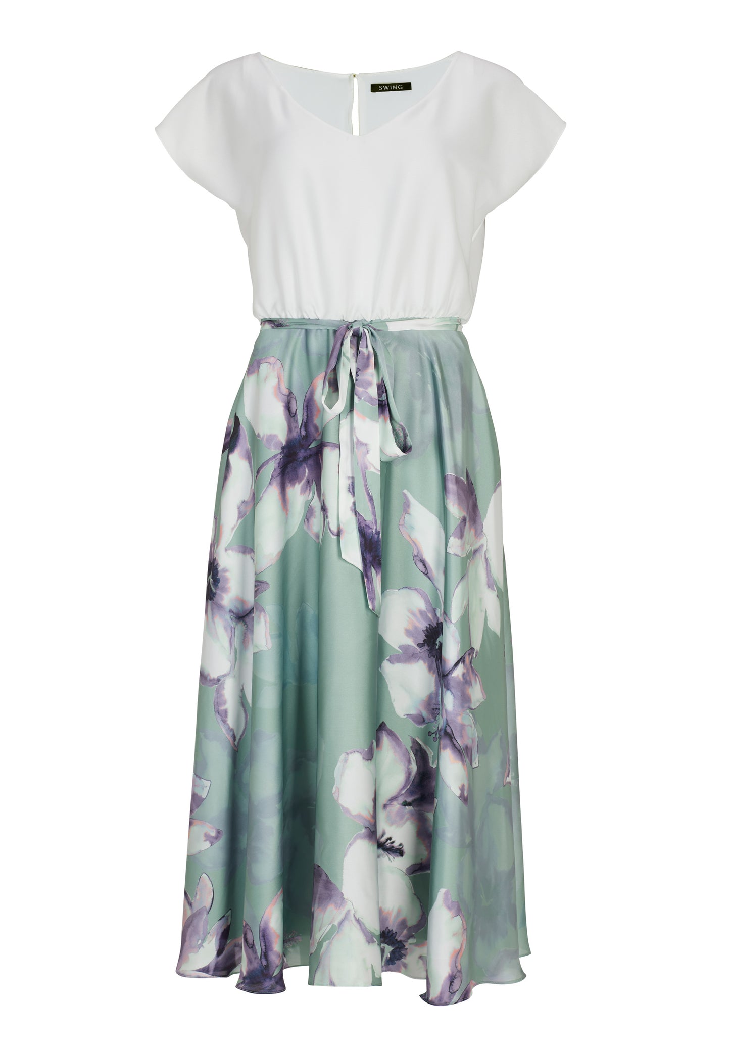 Blusiges Kleid aus nachhaltigem Satinchiffon