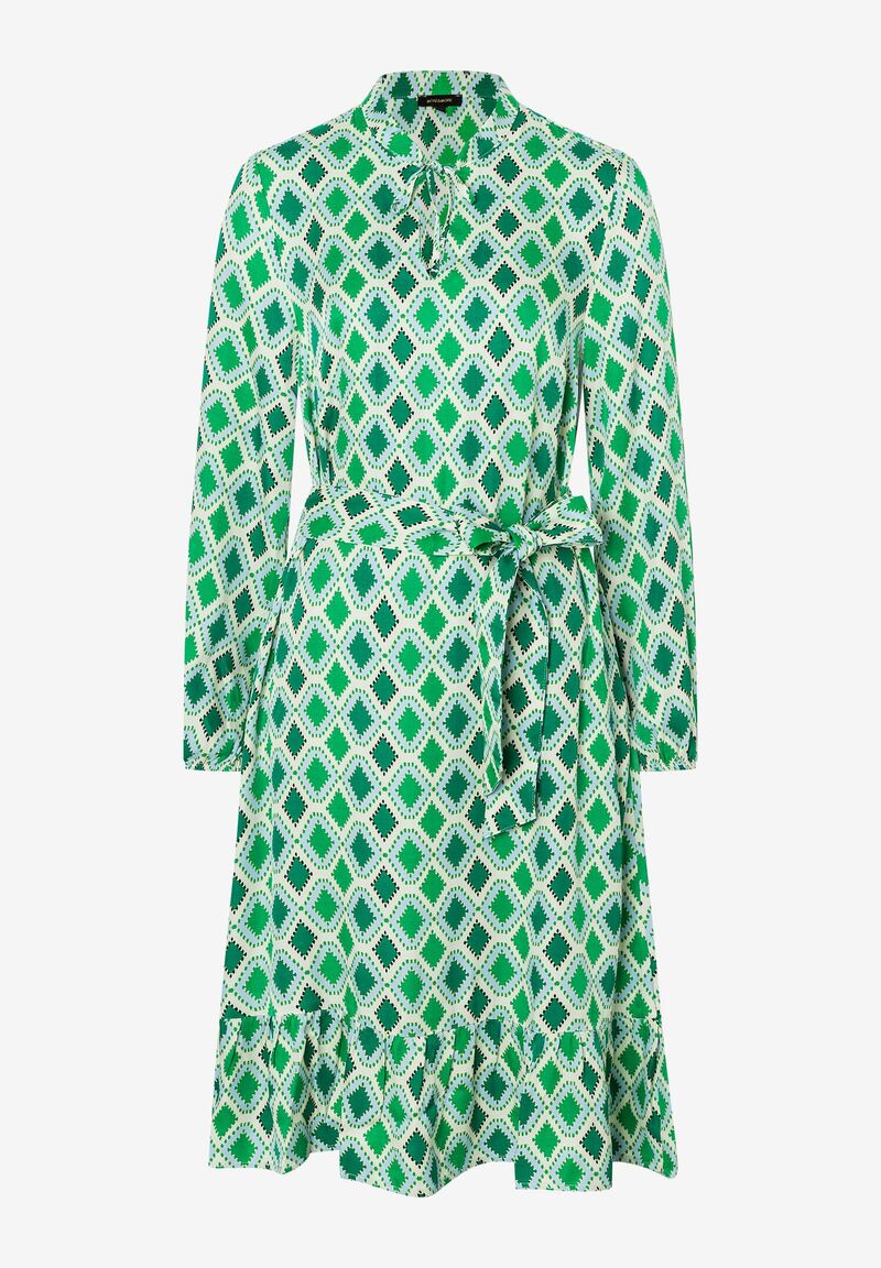 Satinkleid grafischer Print Frühjahrs-Kollektion