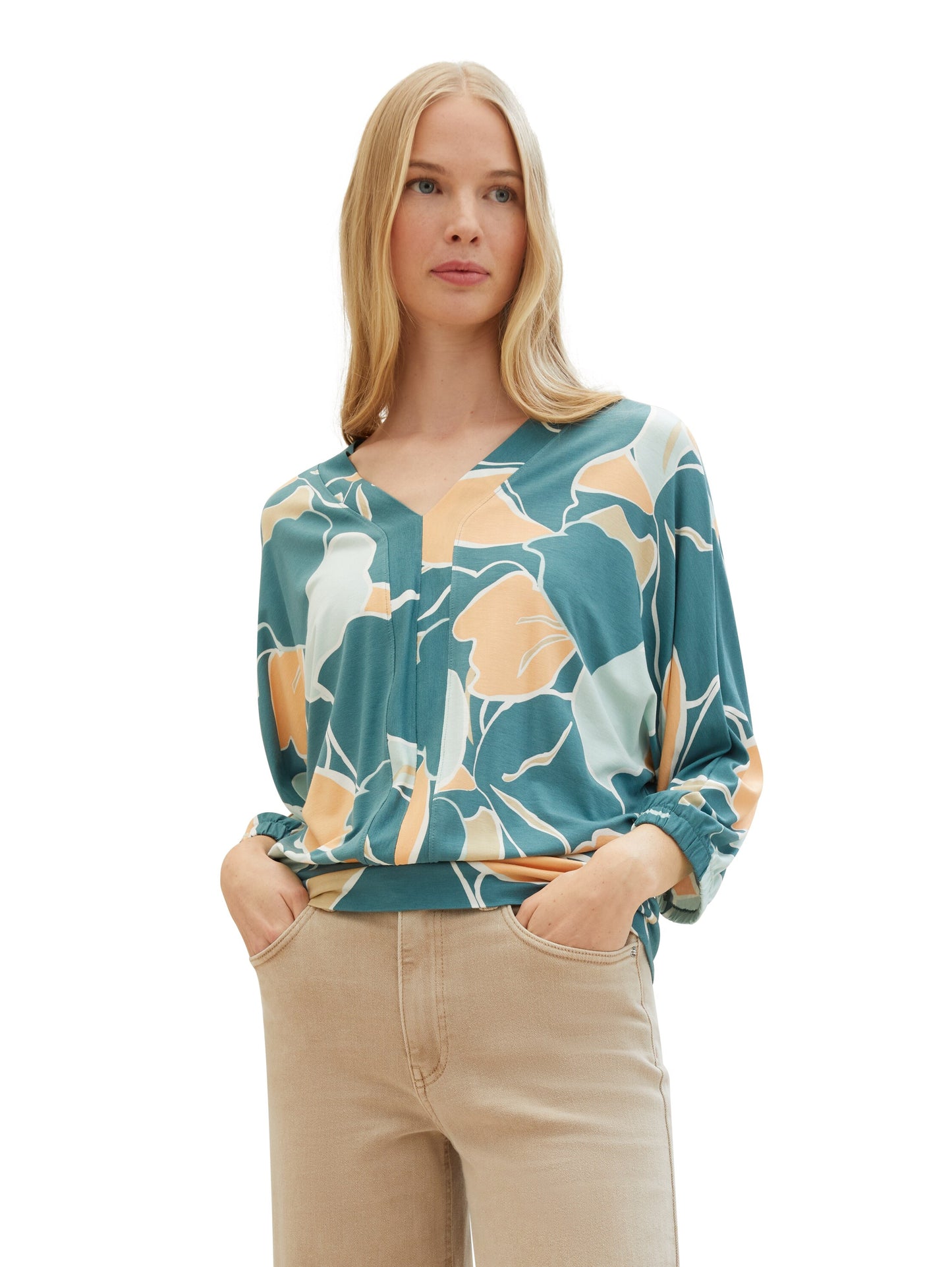 Gemustertes 3/4 Arm Shirt