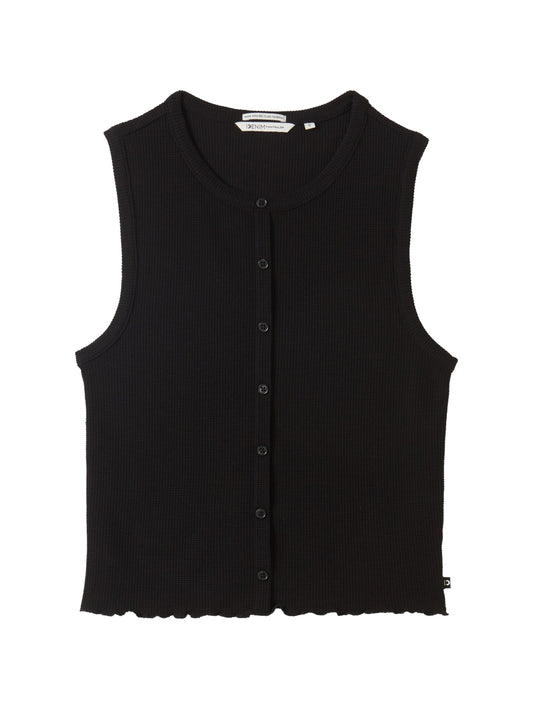 buttoned waffle structure top