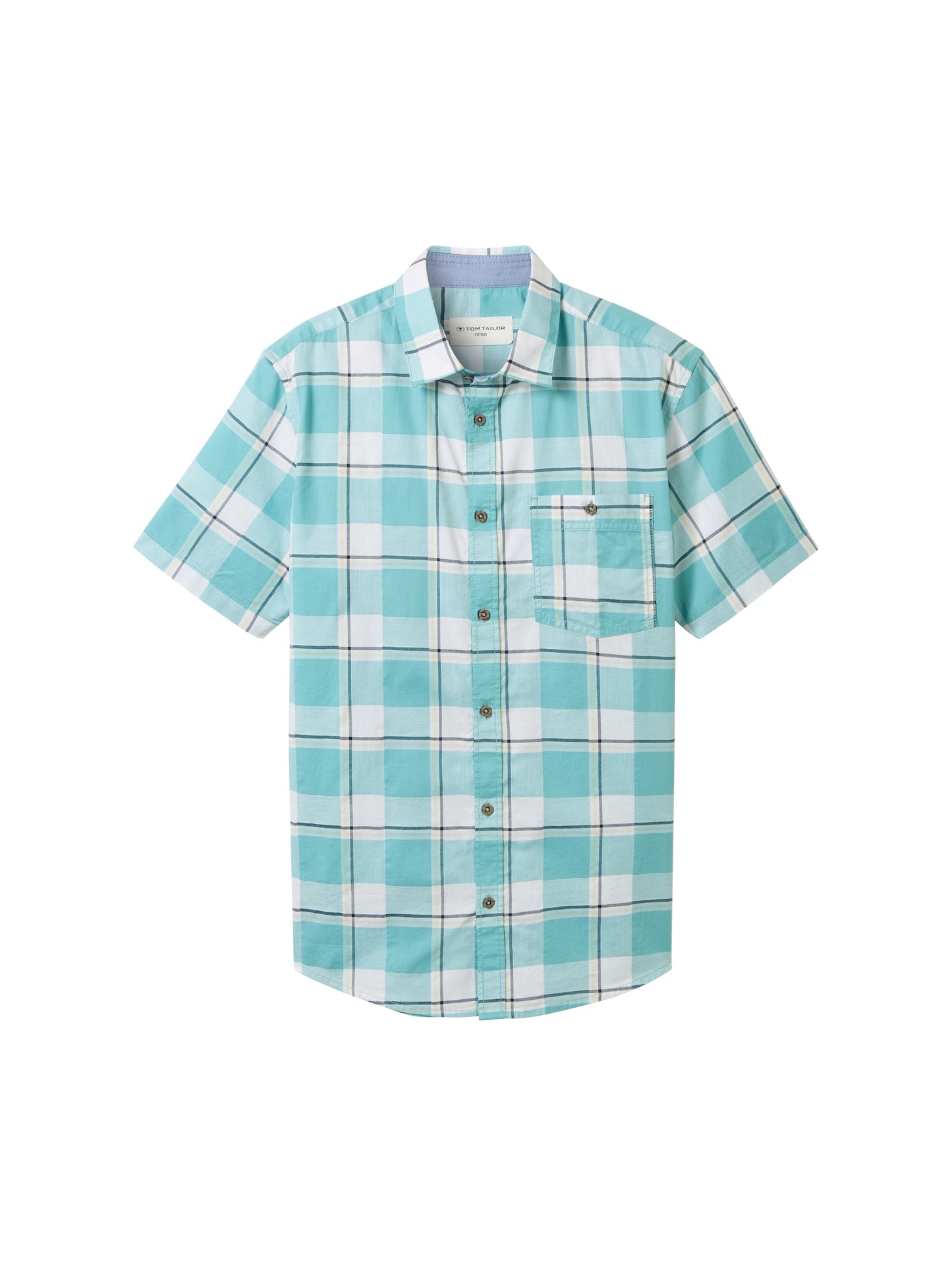 fitted checked slubyarn shirt