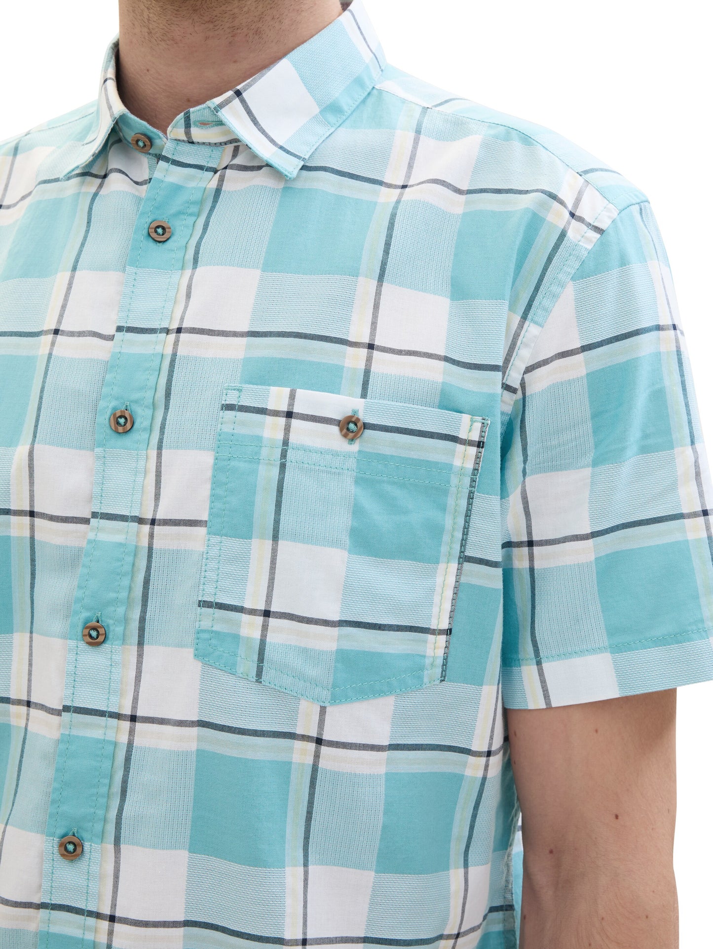 fitted checked slubyarn shirt