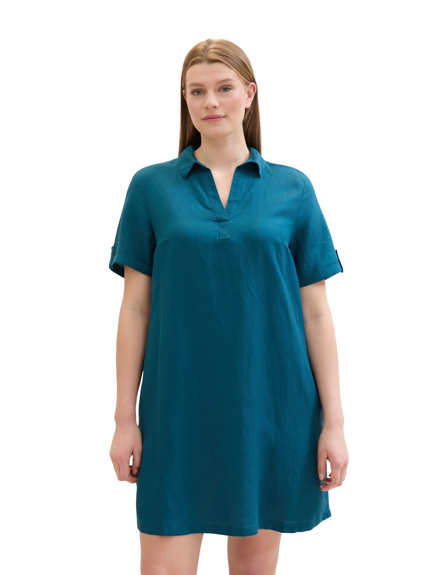 Plus - Kleid mit Leinen