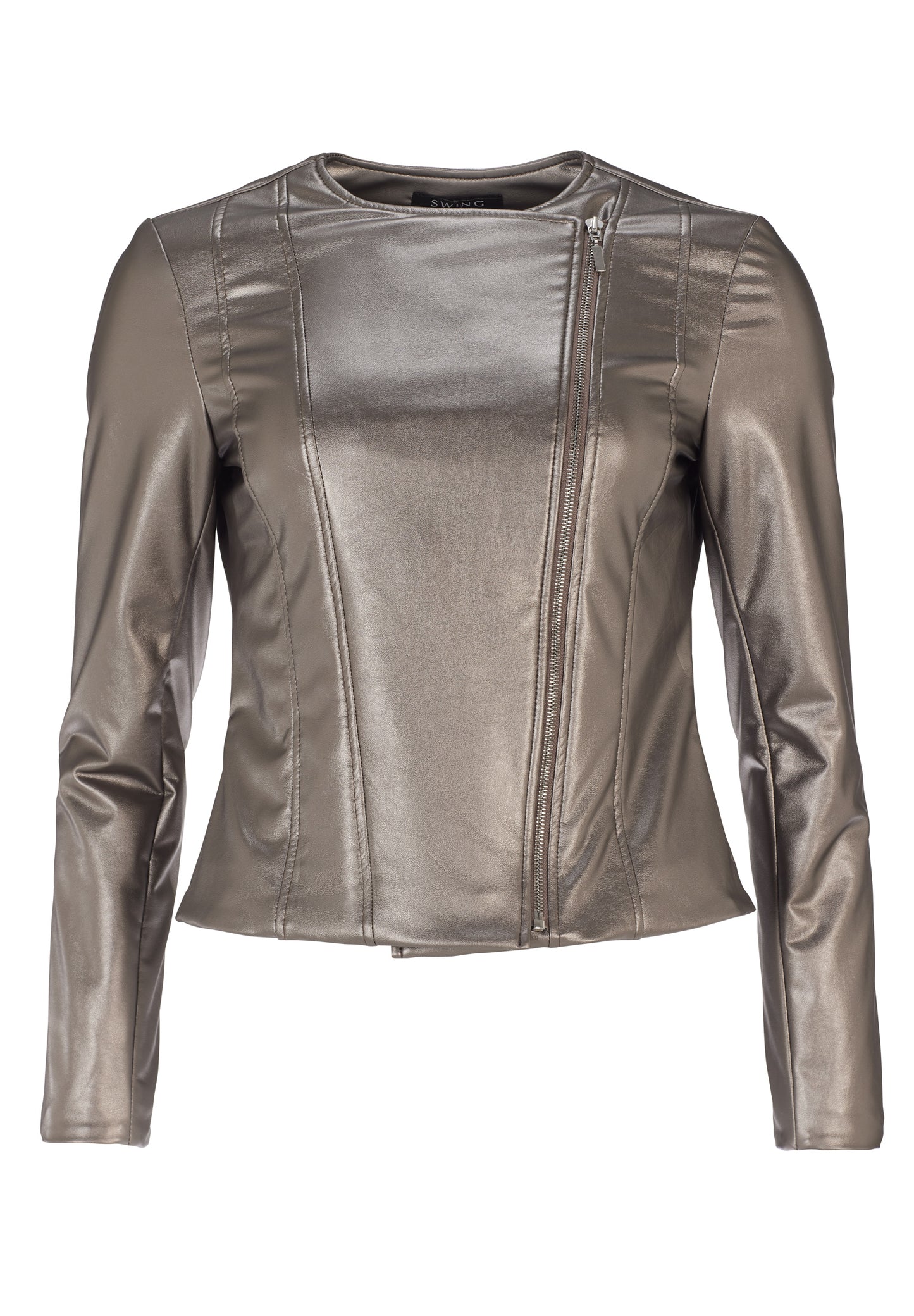 Biker Jacke in Metallic Optik