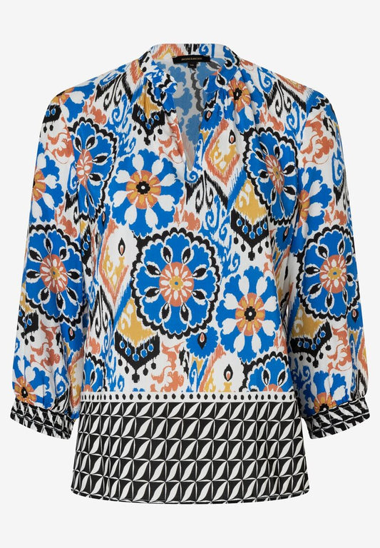 Viskosebluse  Ornament-Print  Sommer-Kollektion