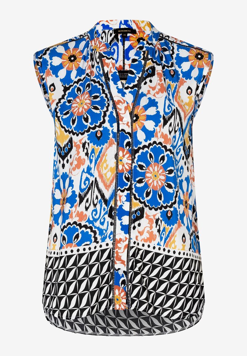 ärmellose Bluse  Ornament-Print  Sommer-Kollektion