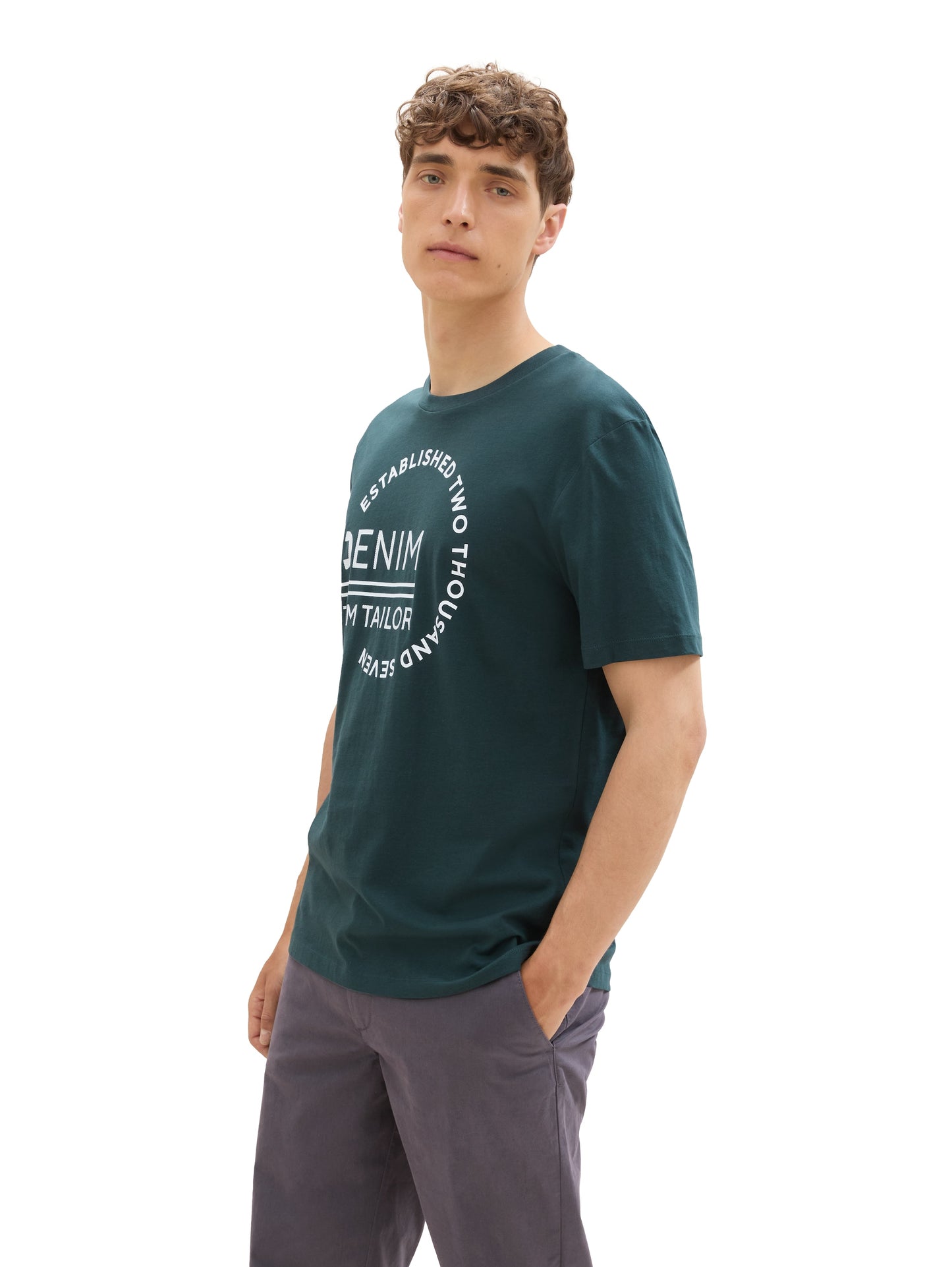 Basic T-Shirt mit Logo Print