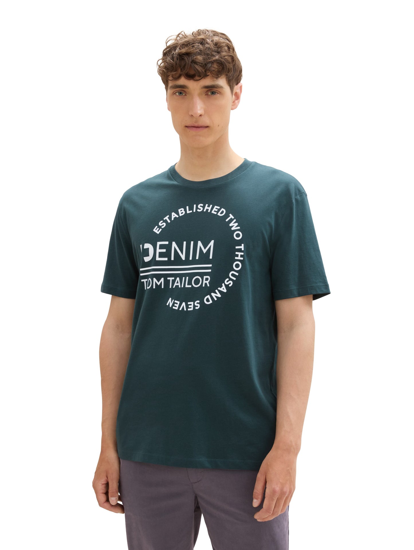 Basic T-Shirt mit Logo Print