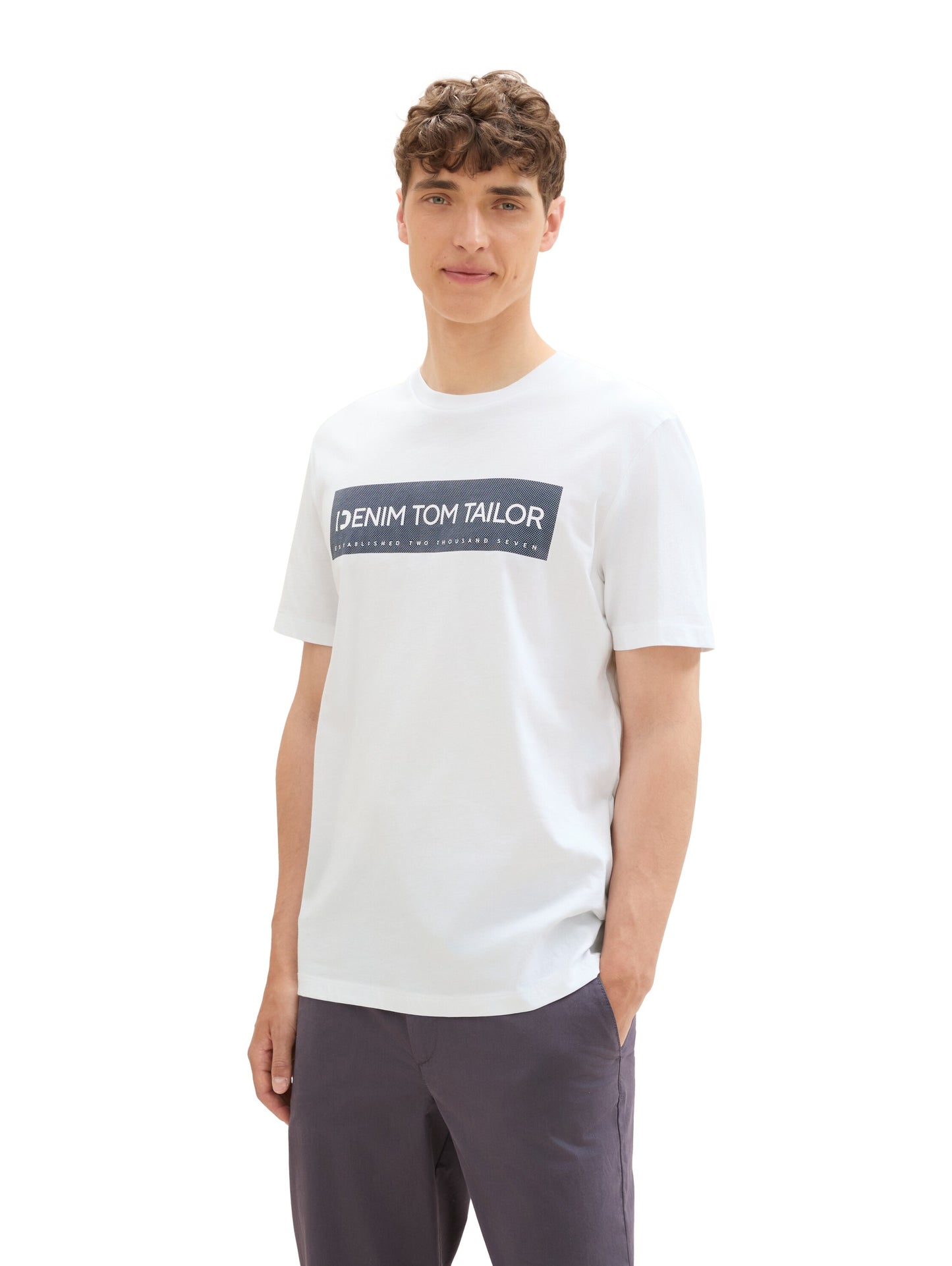 Basic T-Shirt mit Logo Print