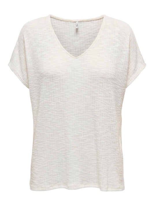 ONLMILA S/S V-NECK TOP BOX JRS