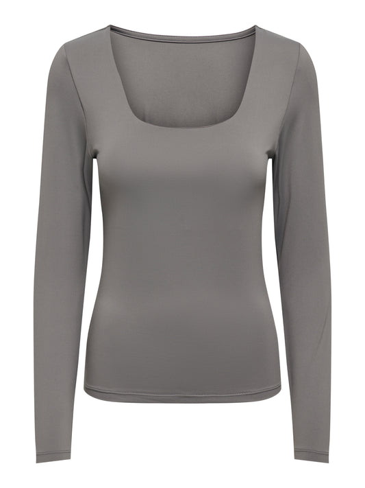 ONLEA L/S 2-WAY DEEP NECK TOP JRS NOOS