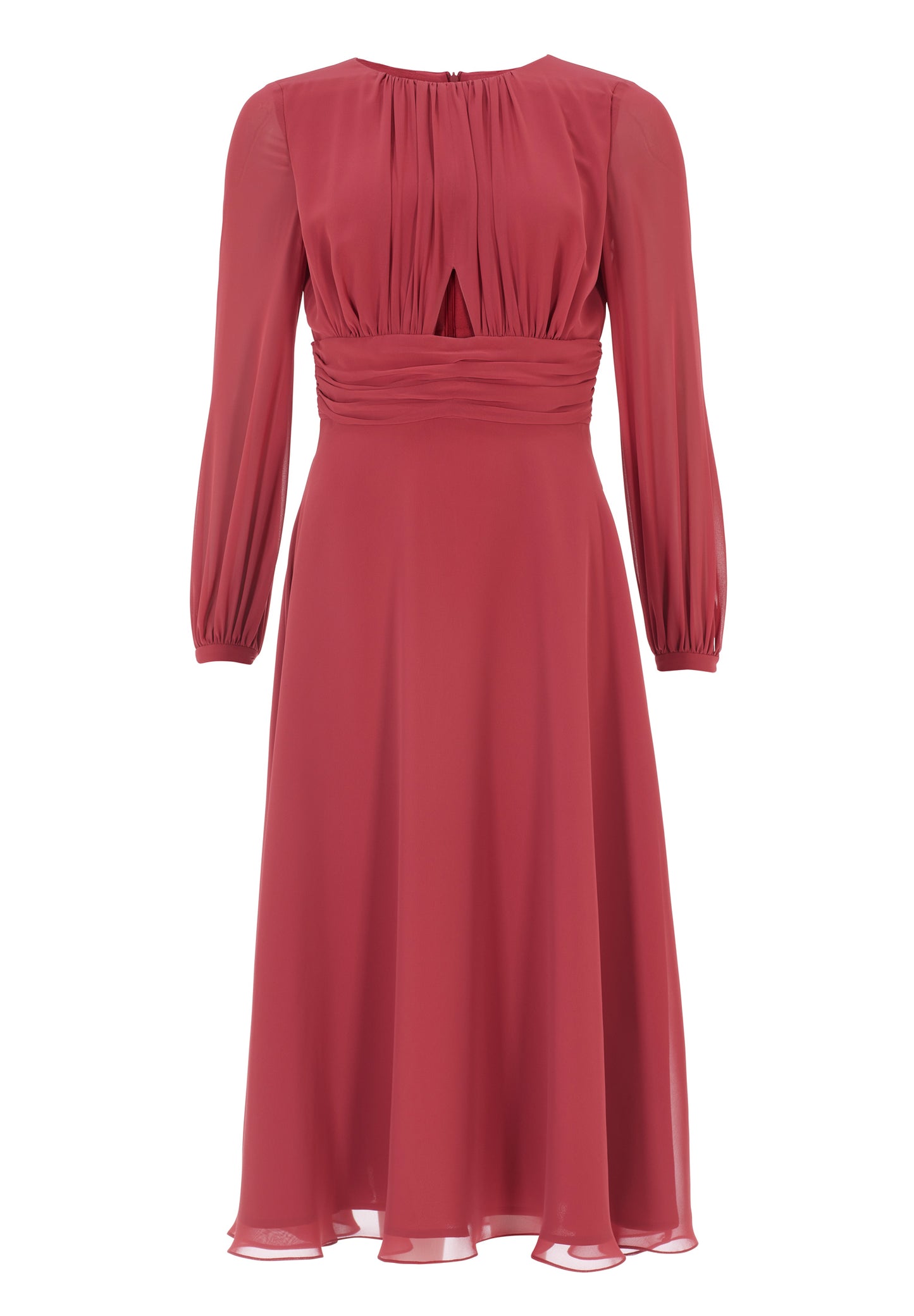 Midi Kleid aus nahhaltigem Chiffon mit Cut-Out