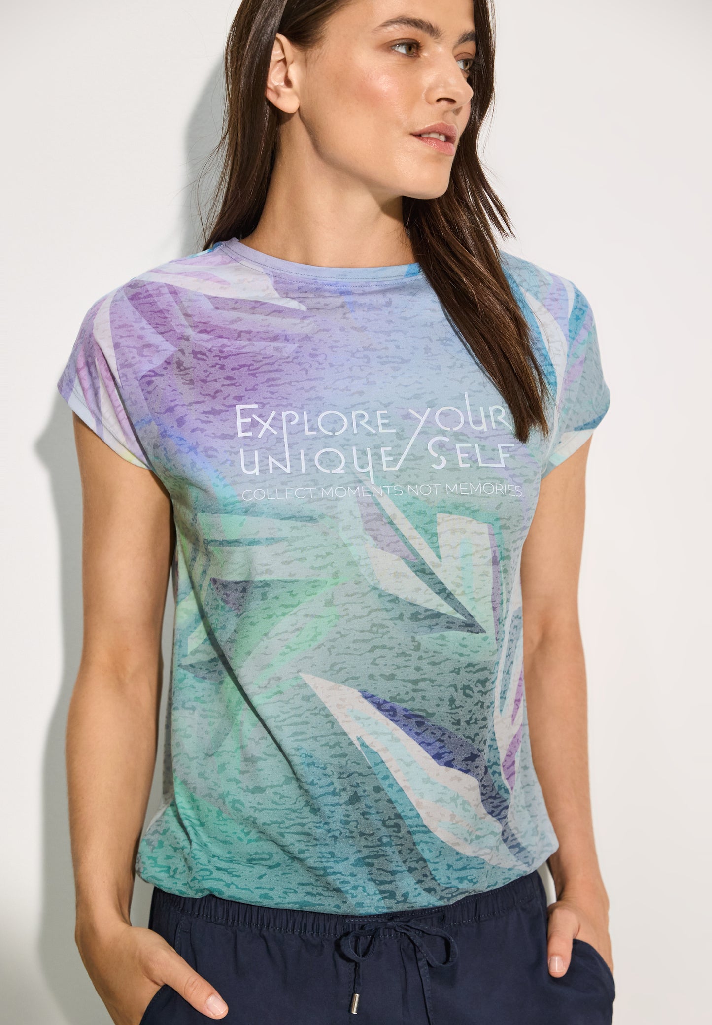 Burn-Out T-Shirt mit Print