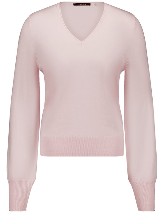 Basic Pullover mit V-Ausschnitt