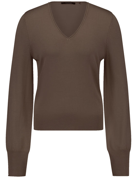 Basic Pullover mit V-Ausschnitt