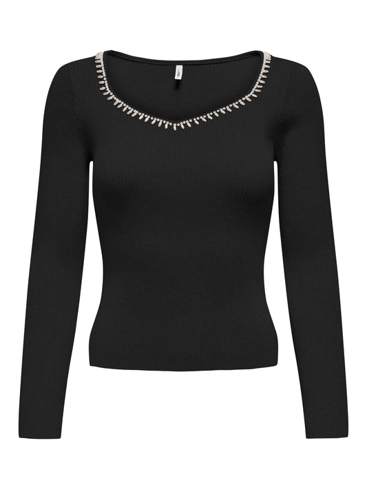 ONLEMMA LS V-NECK PEARL KNT