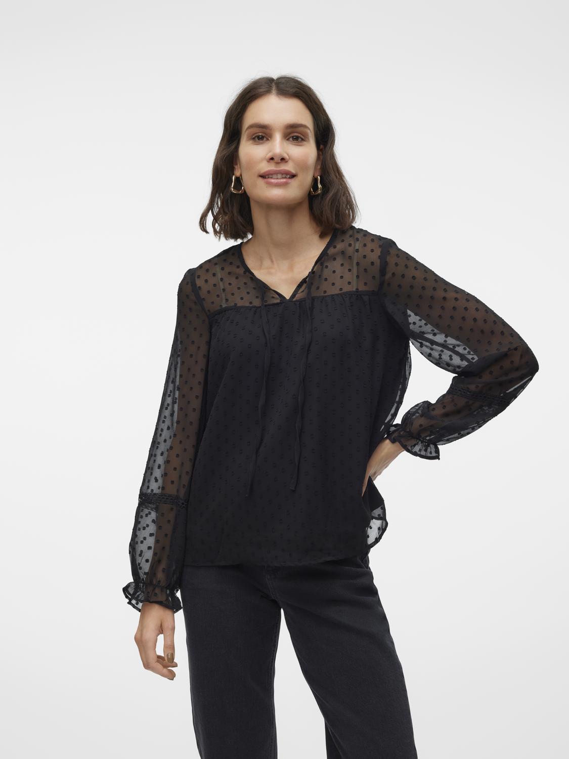 VMLEAH LS LACE TOP WVN GA NOOS