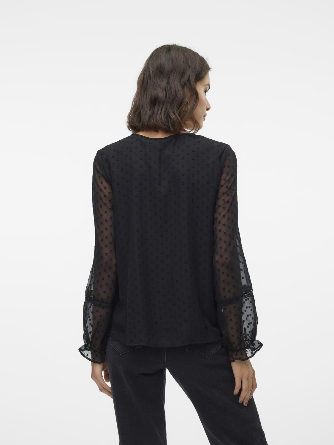 VMLEAH LS LACE TOP WVN GA NOOS