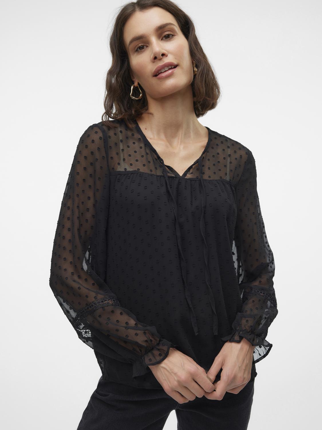 VMLEAH LS LACE TOP WVN GA NOOS