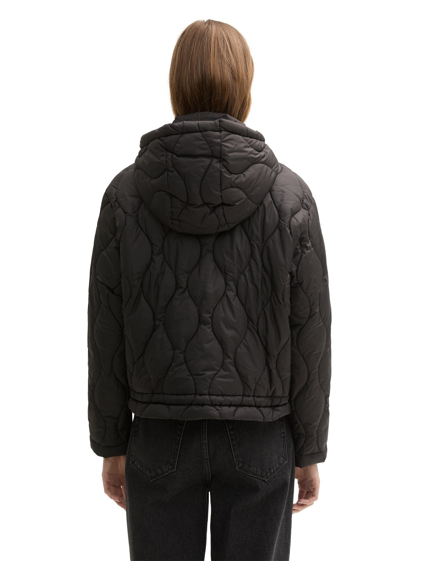 Kurze Puffer Jacke mit Kapuze