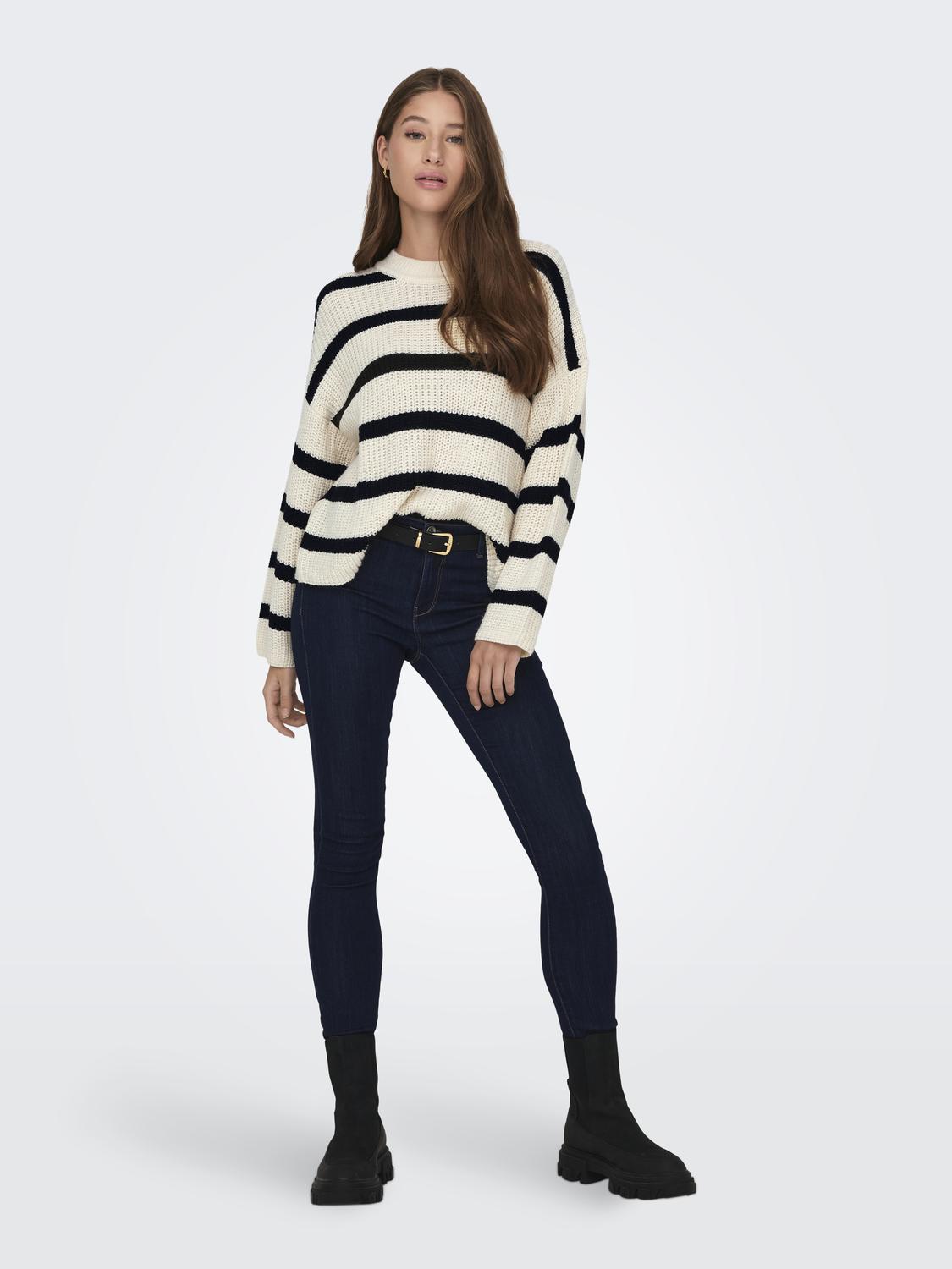 JDYJUSTY L/S STRIPE PULLOVER KNT NOOS