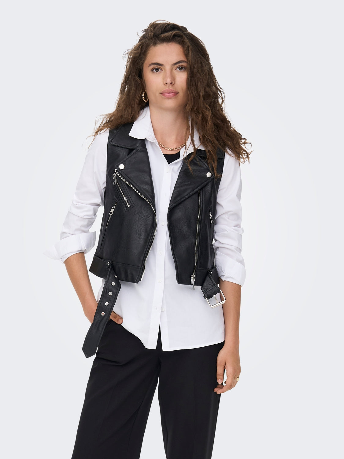 ONLVERA FAUX LEATHER WAISTCOAT OTW NOOS