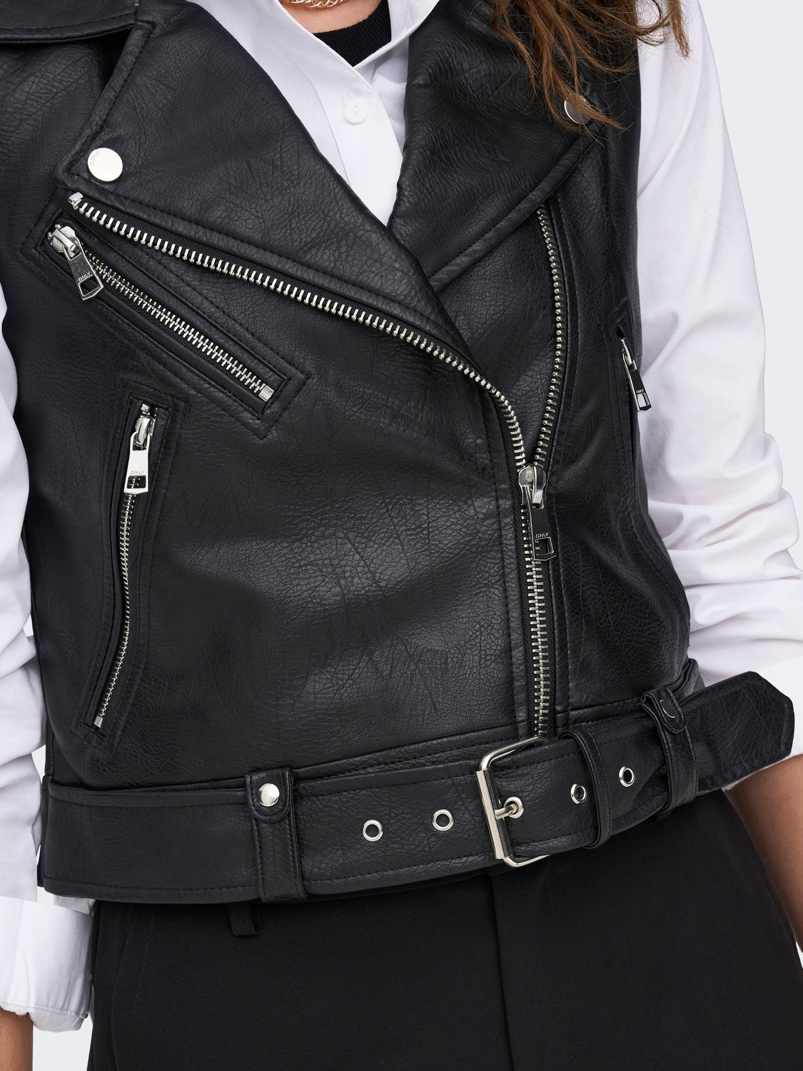 ONLVERA FAUX LEATHER WAISTCOAT OTW NOOS