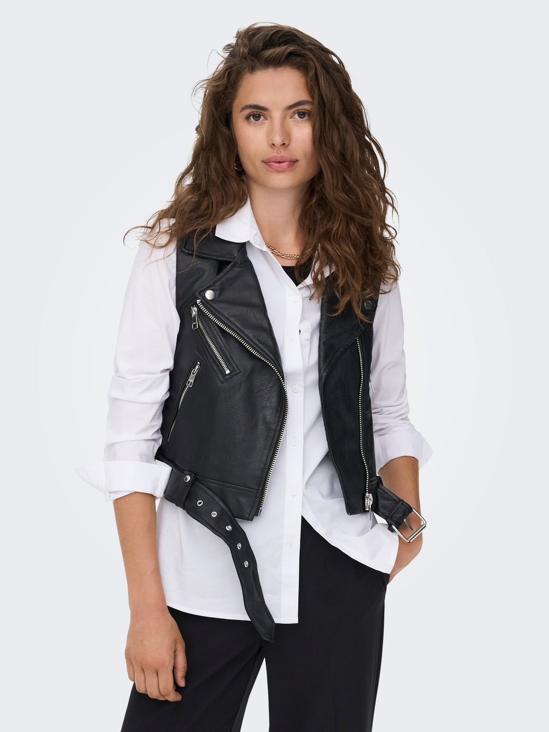 ONLVERA FAUX LEATHER WAISTCOAT OTW NOOS