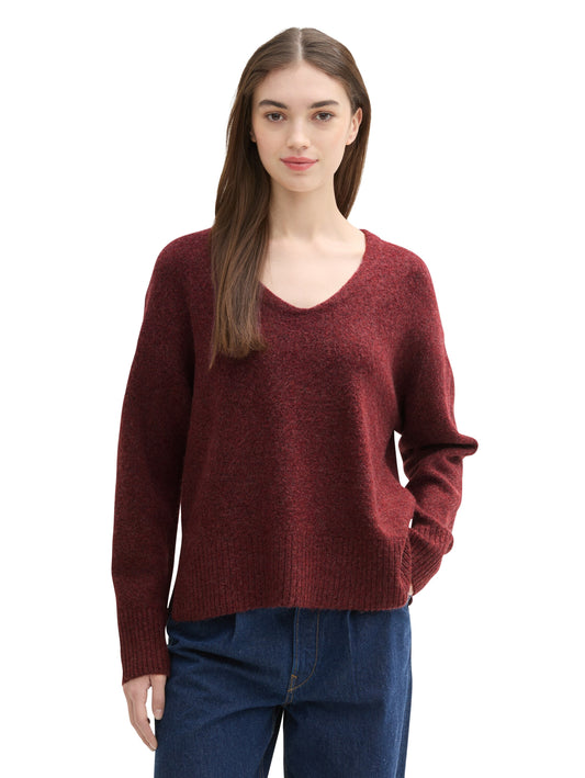 Relaxed Strickpullover mit V-Ausschnitt