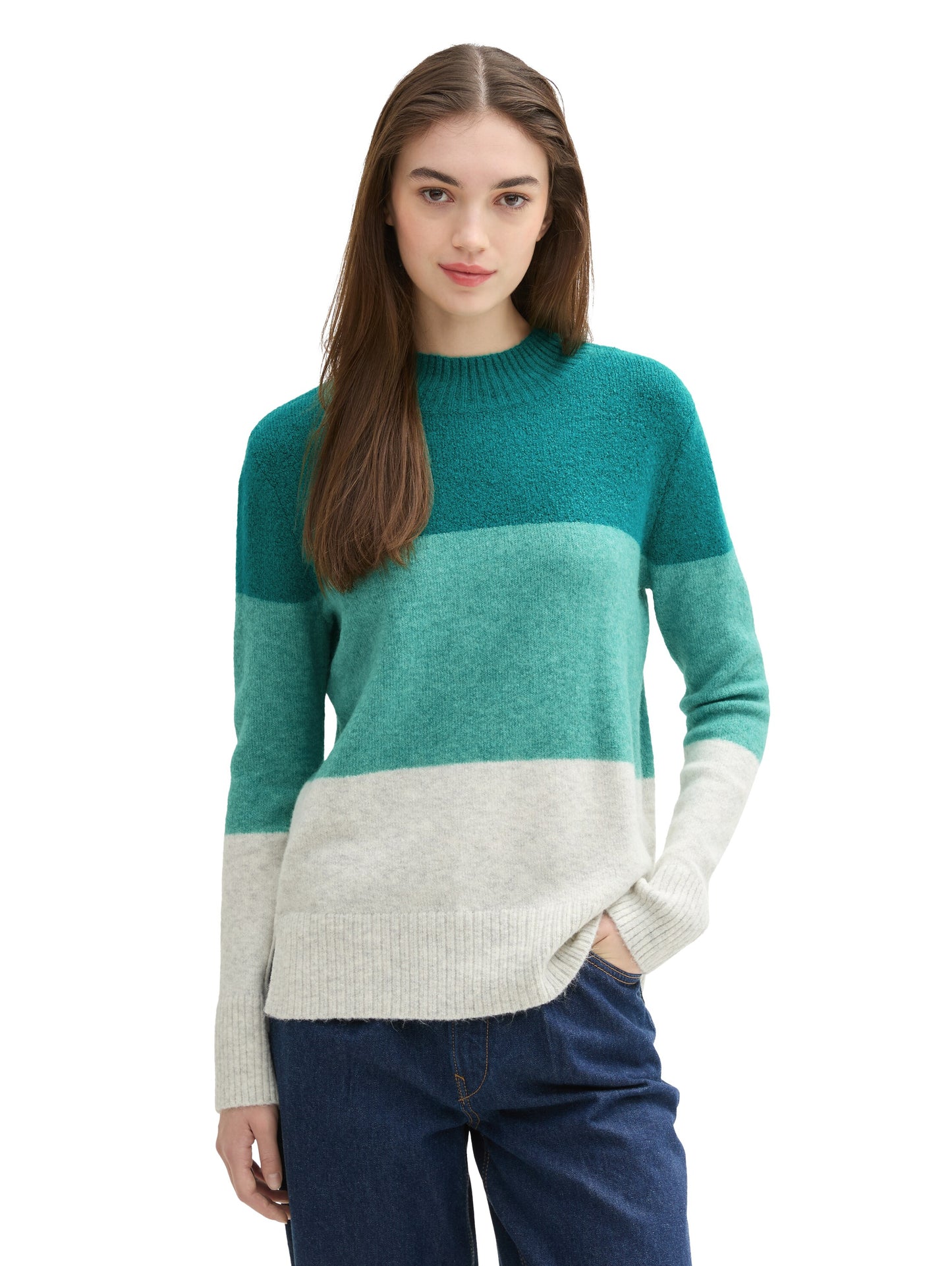 Strickpullover mit Colour Blocking