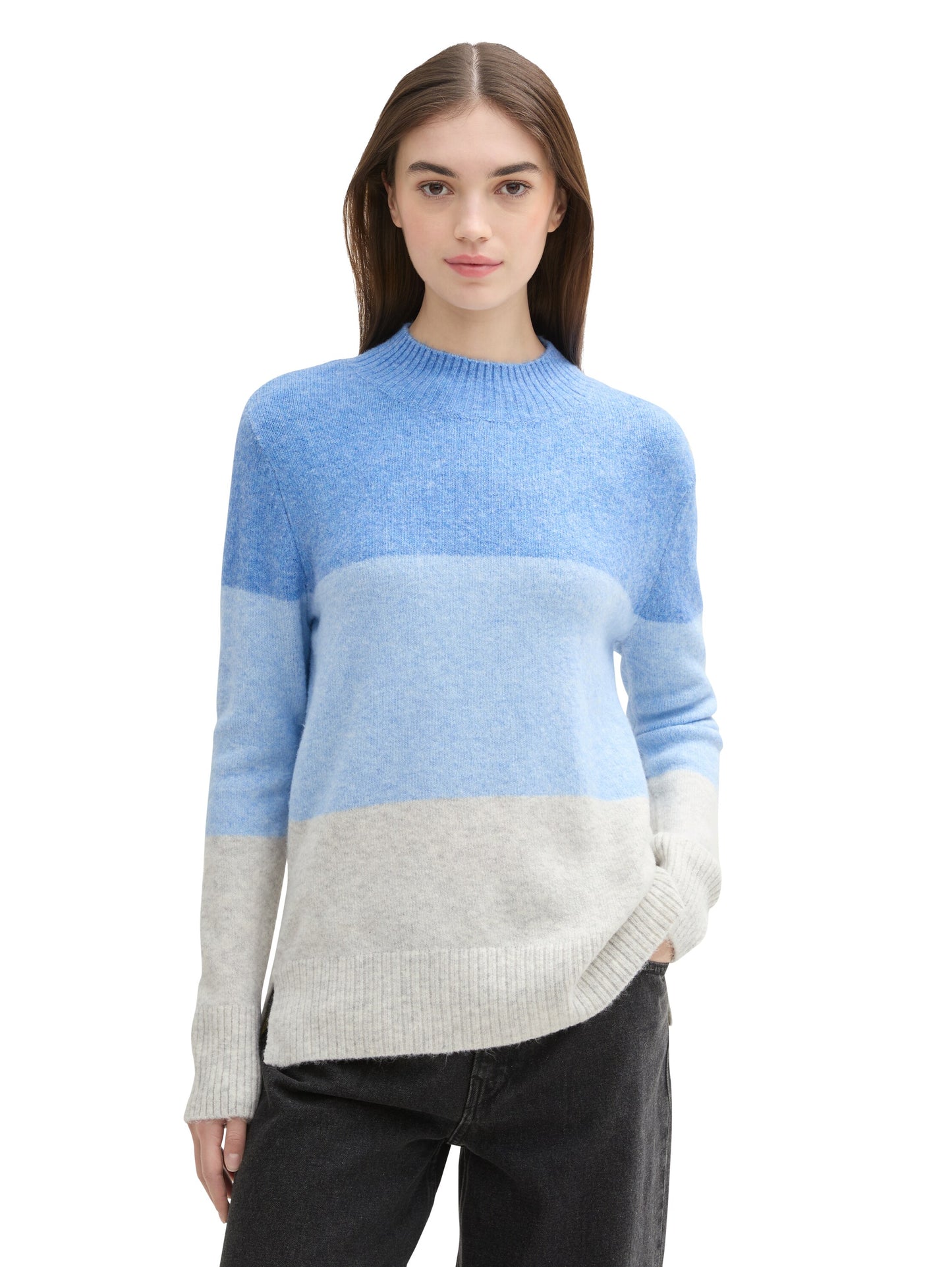 Strickpullover mit Colour Blocking