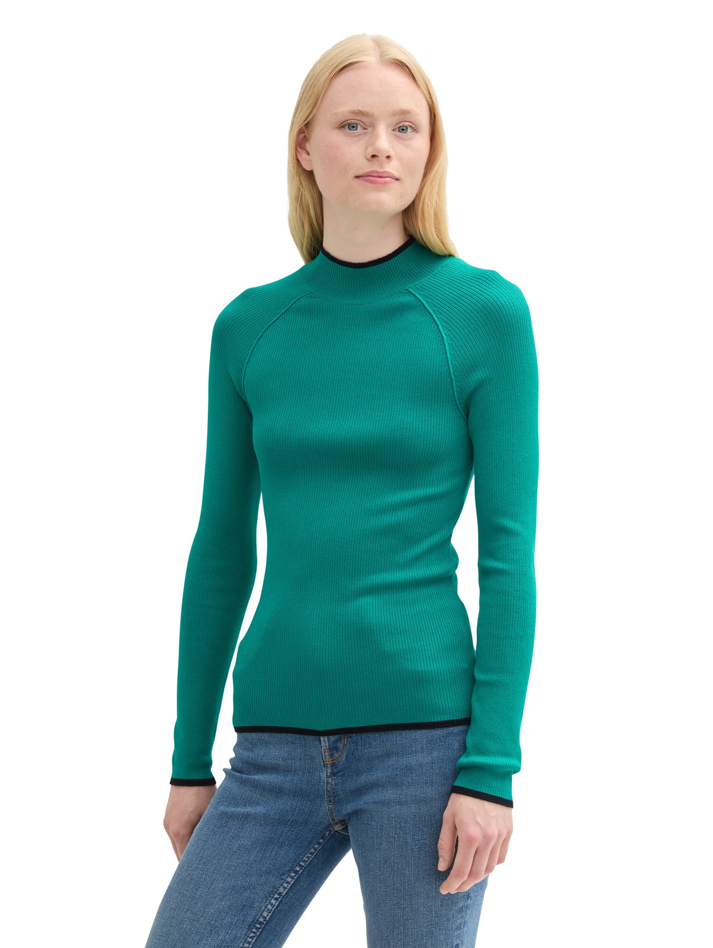 Ripp Rollkragenpullover mit LENZING™ EcoVero™