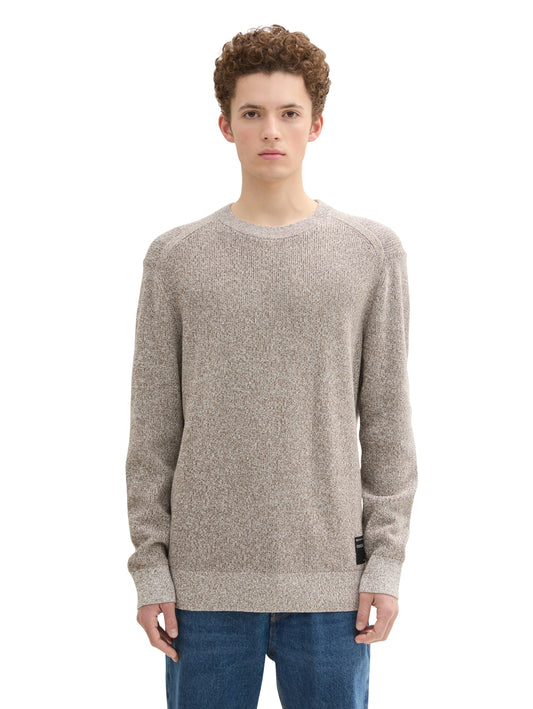 Strickpullover in Melange Optik