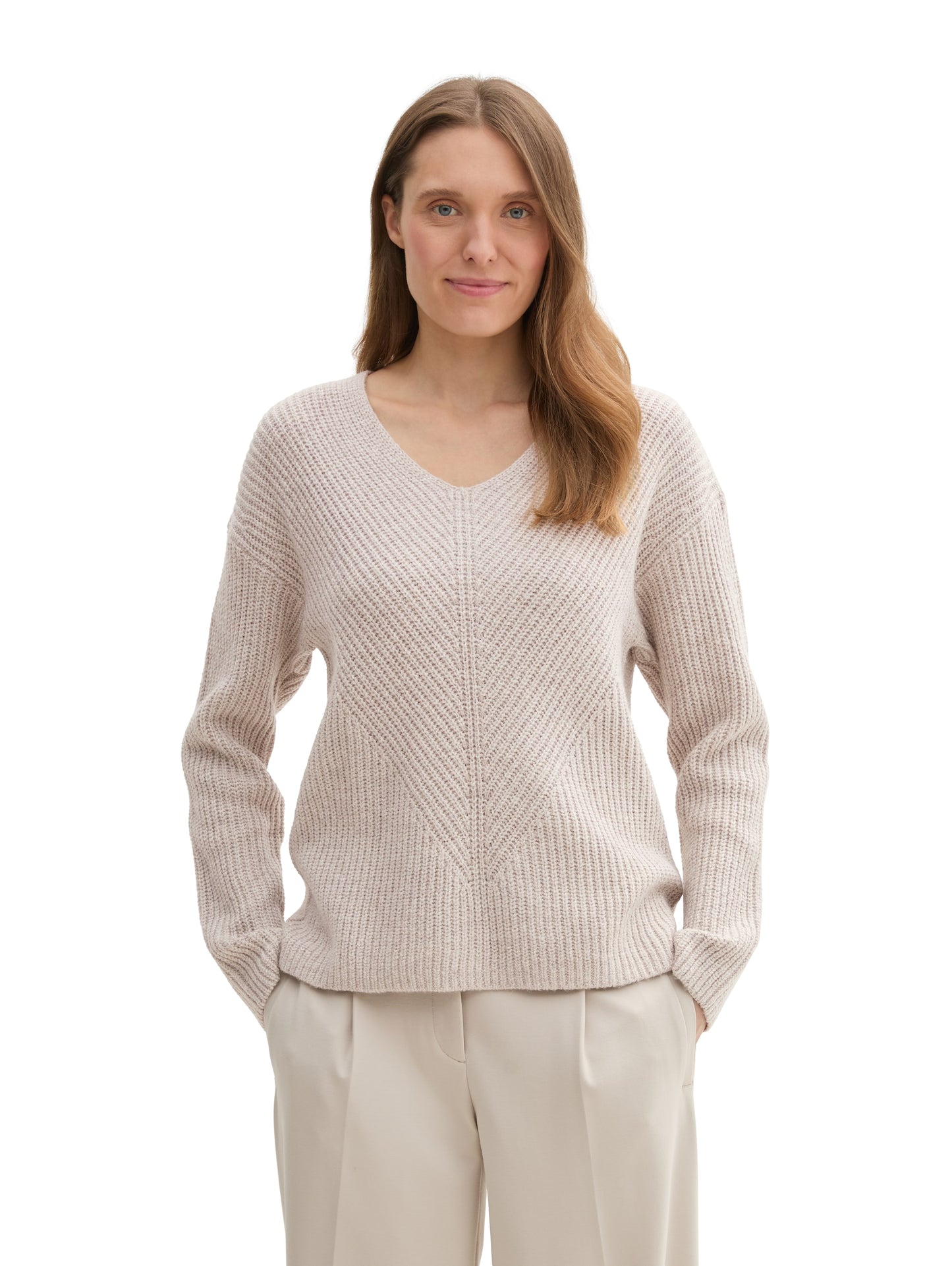 Strickpullover mit V-Ausschnitt