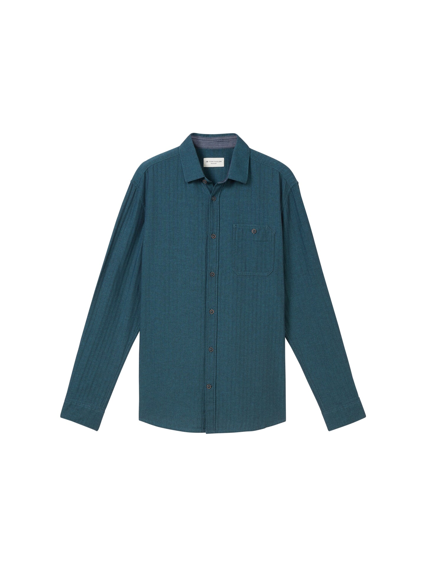 Chambray Hemd mit Fischgrätenmuster