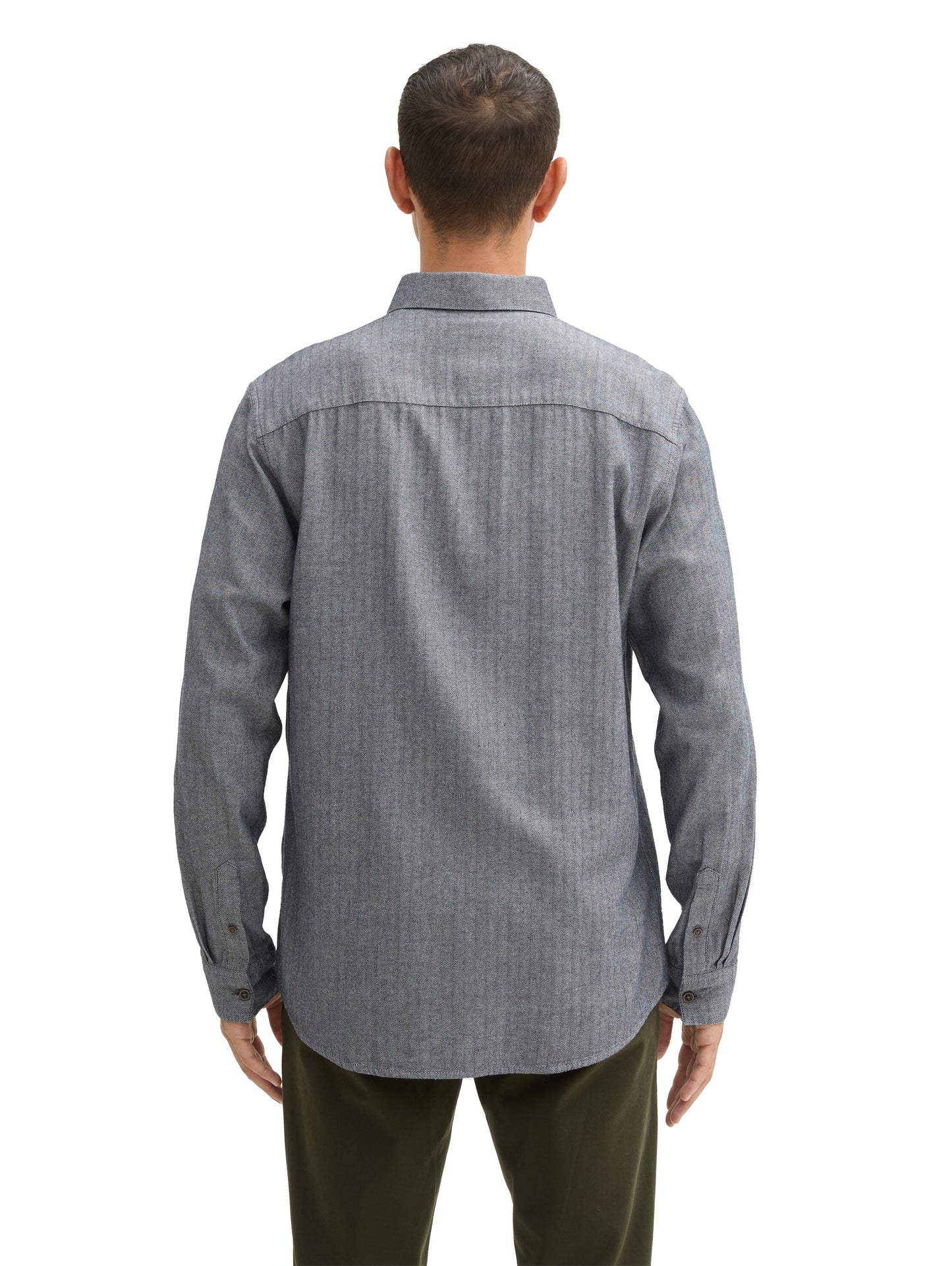 Chambray Hemd mit Fischgrätenmuster