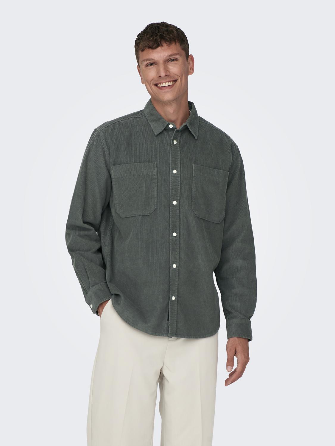 ONSALP RLX 2PKT WASHD CORD LS SHIRT NOOS