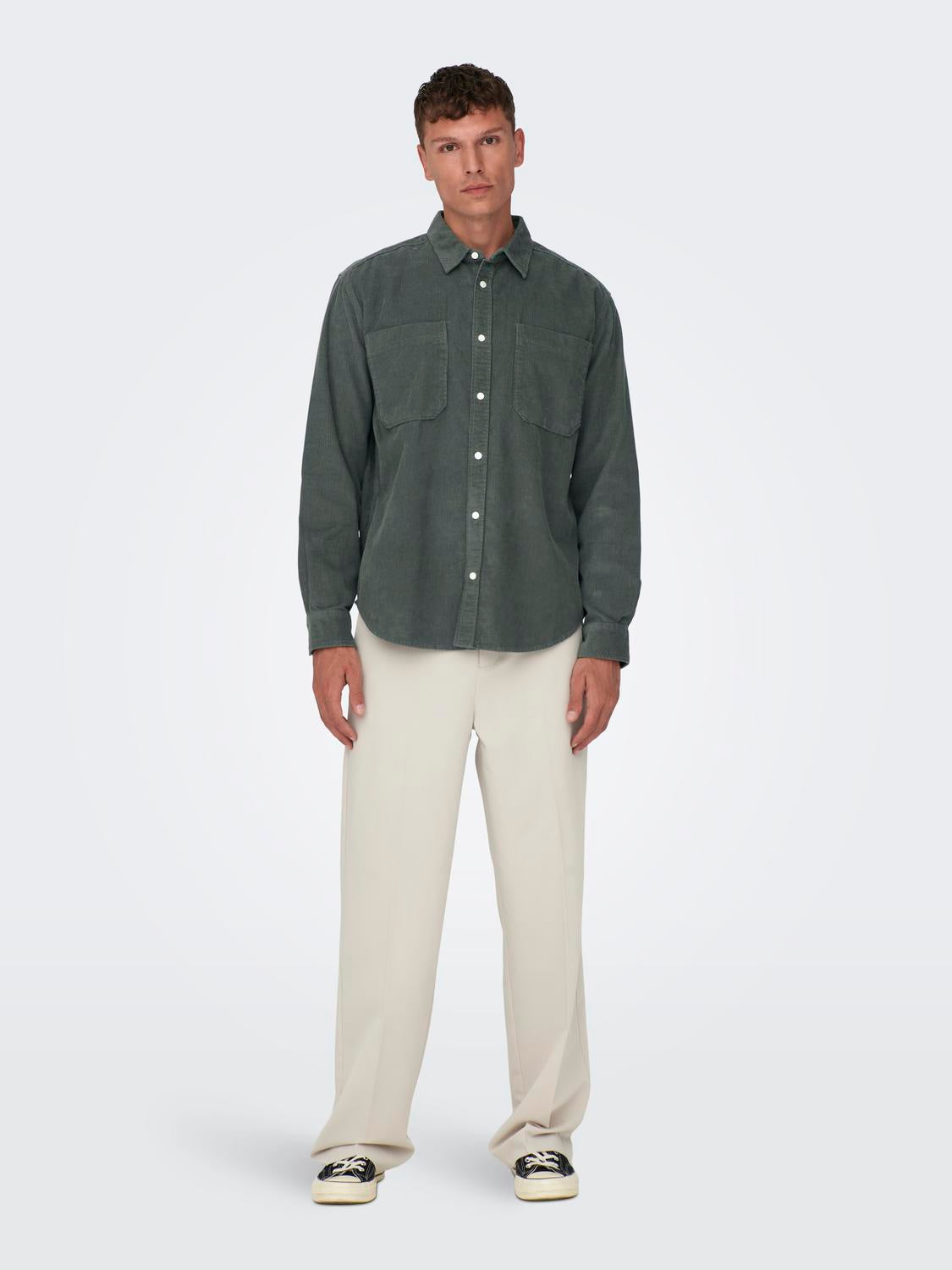 ONSALP RLX 2PKT WASHD CORD LS SHIRT NOOS